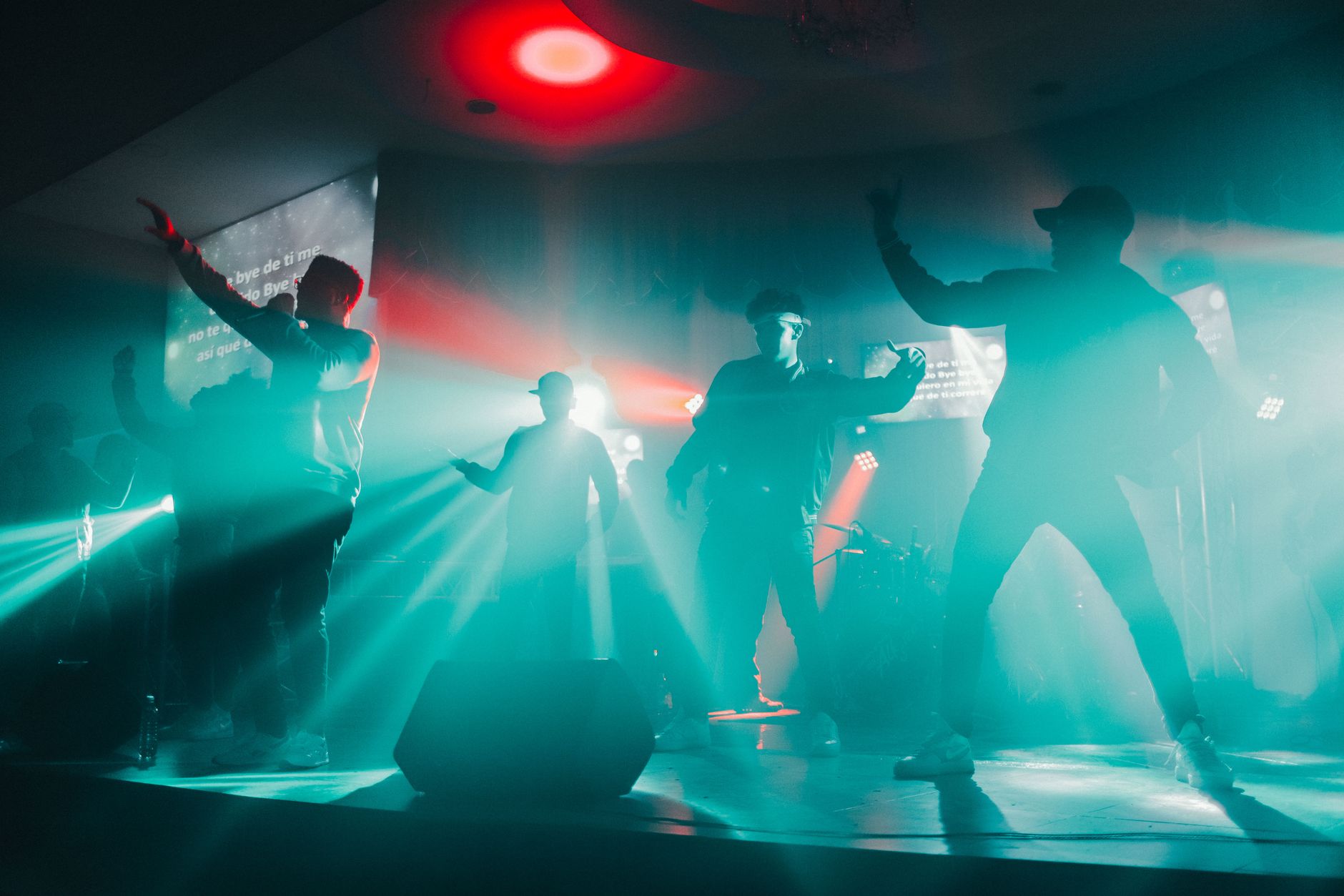 rapper performing energetic show on concert stage