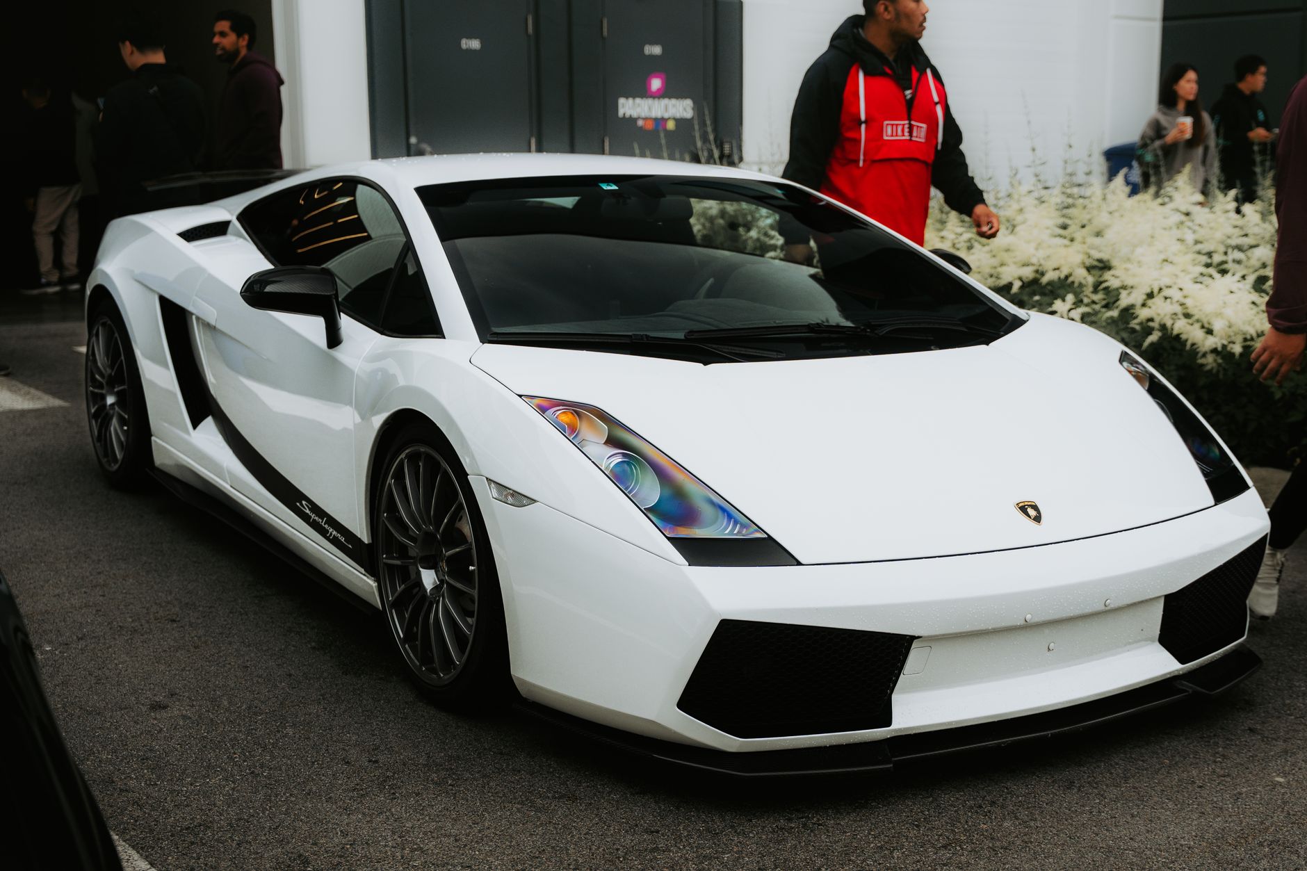 car show visitors admiring new model