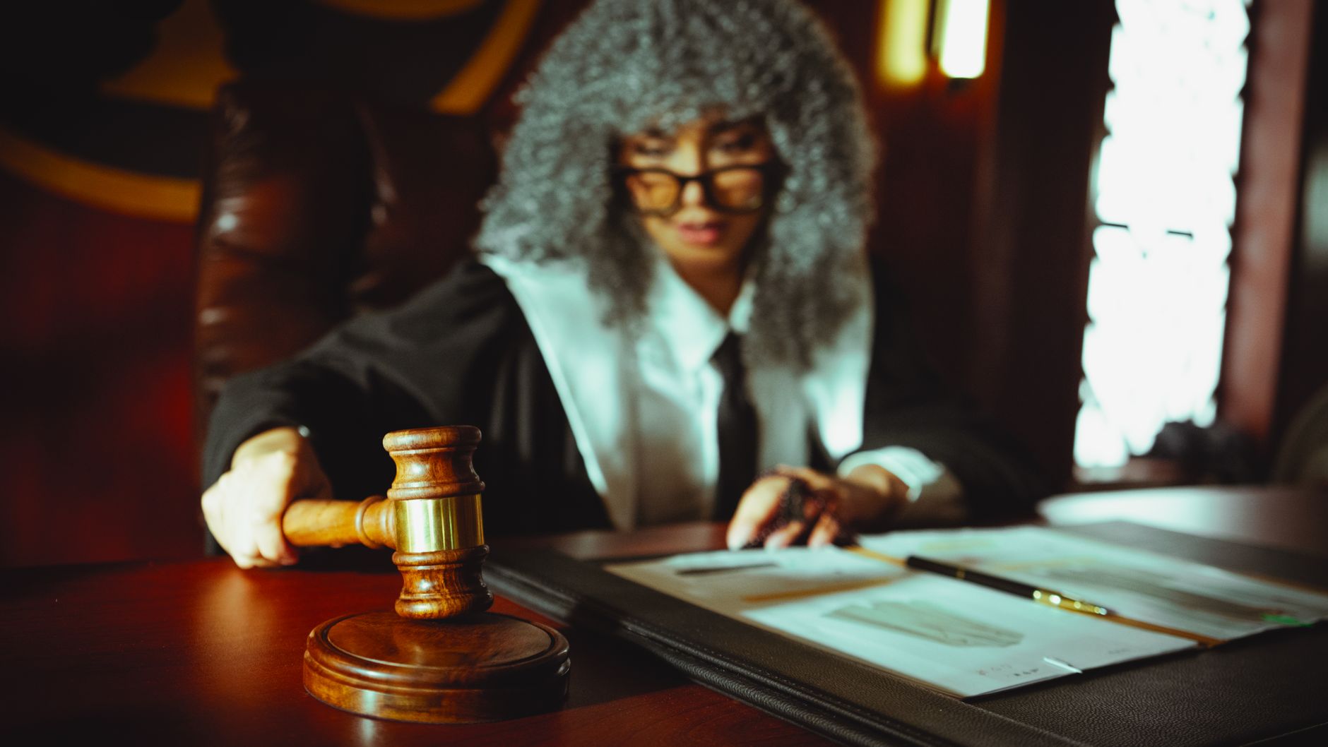 lawyer arguing case in international court