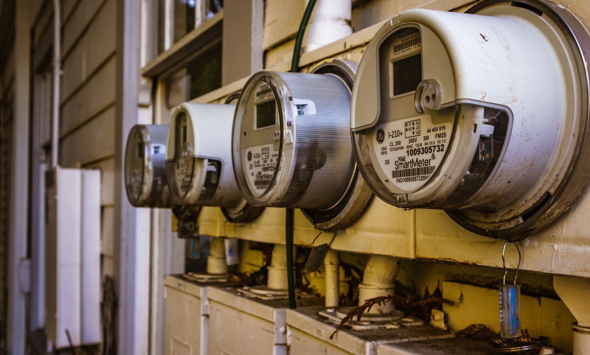close-up of digital electricity meter display