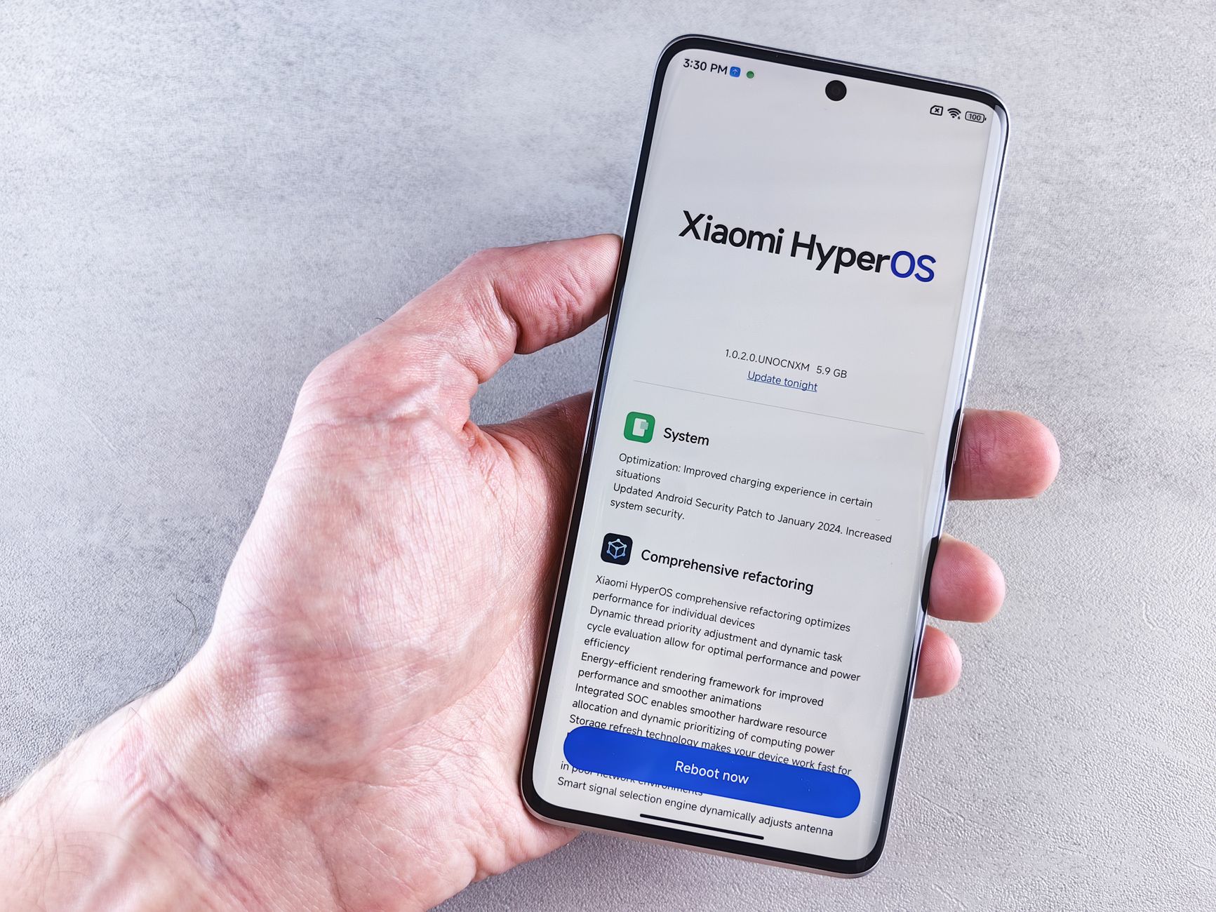 hand holding android phone with bright screen