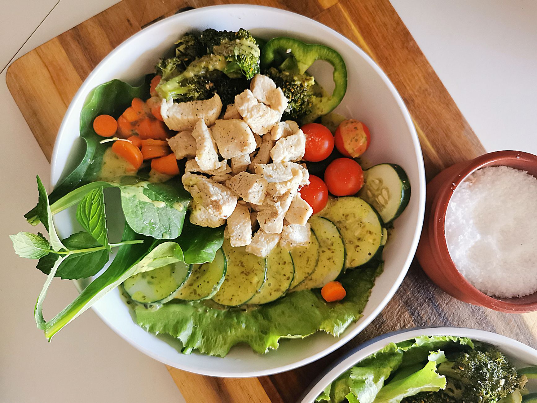 steamed vegetables colorful healthy meal bowl overhead