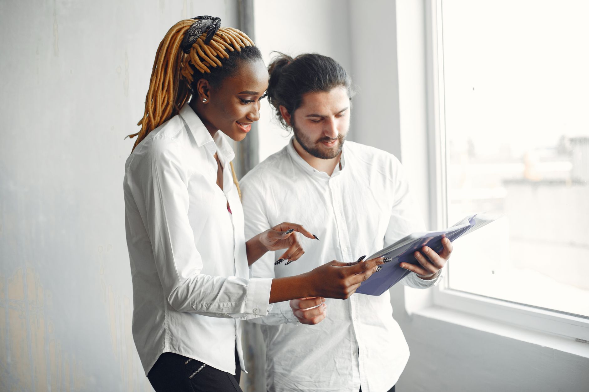 business people working together office